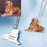 Custom Pet Photo Necklace Stainless Steel Personalized Engraving Dog Cat Pendant