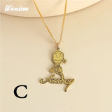 Custom Stainless Steel Photo Pendant Name Necklace for Women