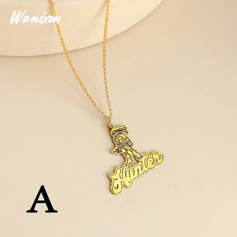 Custom Stainless Steel Photo Pendant Name Necklace for Women