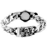 Stainless Steel Motorcycle Skull Bracelet
