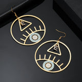 Personalized Evil Eye Letter Earrings Crystal Stainless Steel Jewelry