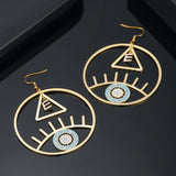 Personalized Evil Eye Letter Earrings Crystal Stainless Steel Jewelry