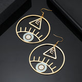 Personalized Evil Eye Letter Earrings Crystal Stainless Steel Jewelry