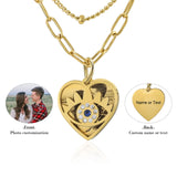 Custom Eye Double Chain Necklace - Mother's Gift