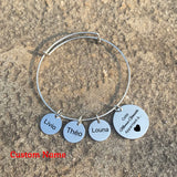 Personalized Family Bracelet with Kids Names Charms for Granny Gift
