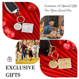 Custom Family Keychain Ring with Engraved Date & Letter