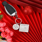 Custom Family Keychain Ring with Engraved Date & Letter