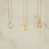 Customized Family Engraved Heart Necklace Stainless Steel Jewelry