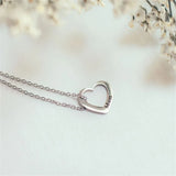 Customized Family Engraved Heart Necklace Stainless Steel Jewelry