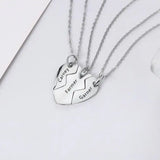 Family Name Necklace 3 Pcs Heart Shape Stainless Steel Jewelry