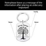 Custom Family Gift Keychain Engraved Name Parents Children Keyring Trinket