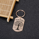 Custom Family Gift Keychain Engraved Name Parents Children Keyring Trinket