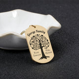 Custom Family Gift Keychain Engraved Name Parents Children Keyring Trinket