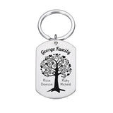 Custom Family Gift Keychain Engraved Name Parents Children Keyring Trinket