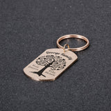 Custom Family Gift Keychain Engraved Name Parents Children Keyring Trinket