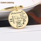 Custom Family Gift Keychain Engraved Photos Name Date Key Chain