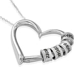 Personalized Family Heart Pendant Necklace - Family Necklace Gift for Mom
