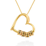 Personalized Family Heart Pendant Necklace - Family Necklace Gift for Mom