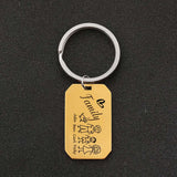 Family Keychain Portrait Love Keyring Name of Parent Children Pets Father's Gift