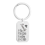 Family Keychain Portrait Love Keyring Name of Parent Children Pets Father's Gift