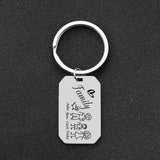 Family Keychain Portrait Love Keyring Name of Parent Children Pets Father's Gift