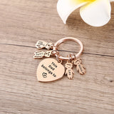 Family Keychain - Dad & Mom Heart Keyring - Engraved Child Name - Kids Name Gift