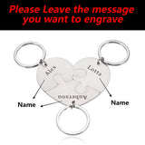 Engraved Family Keychain Set Dad Mom Kids Gift Key Ring