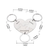 Engraved Family Keychain Set Dad Mom Kids Gift Key Ring