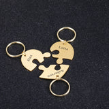 Engraved Family Keychain Set Dad Mom Kids Gift Key Ring