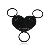 Engraved Family Keychain Set Dad Mom Kids Gift Key Ring