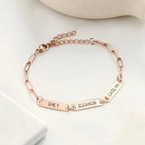 Personalized Family Multiple Name Bracelet Stainless Steel Bangle