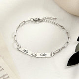 Personalized Family Multiple Name Bracelet Stainless Steel Bangle