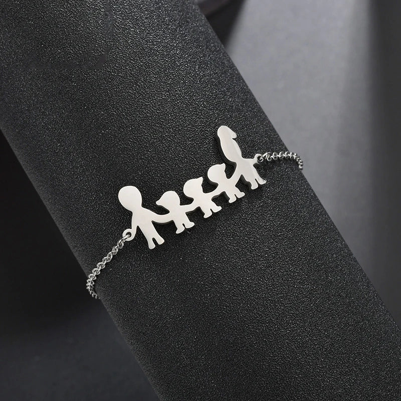 Personalized Family Name Bracelet ID Stainless Steel Jewelry Bangle