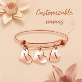 Personalized Family Name Hearts Bracelet Women's Jewelry Gift