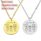 Personalized Family Name Necklace Engraved Stainless Steel Pendant