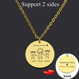 Personalized Family Name Necklace Engraved Stainless Steel Pendant