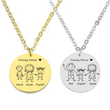 Personalized Family Name Necklace Engraved Stainless Steel Pendant