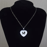 Family Name Necklace Mom Dad Daughter Son Engraved Heart Pendant