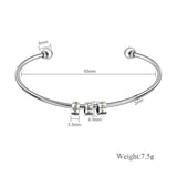 Personalized Family Names Beads Cuff Bracelet Monogram Bangle