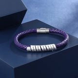 Custom Family Names Bracelets - Stainless Steel Purple Rope Bracelet