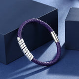 Custom Family Names Bracelets - Stainless Steel Purple Rope Bracelet