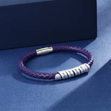 Custom Family Names Bracelets - Stainless Steel Purple Rope Bracelet