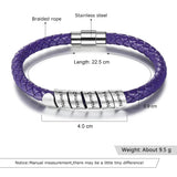 Custom Family Names Bracelets - Stainless Steel Purple Rope Bracelet