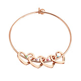 Personalized Family Names Hearts Bracelet with Birthstone