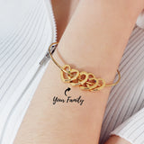 Personalized Family Names Hearts Bracelet with Birthstone