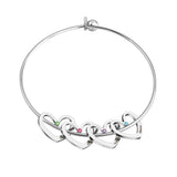 Personalized Family Names Hearts Bracelet with Birthstone