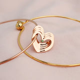 Personalized Family Names Hearts Bracelet with Birthstone