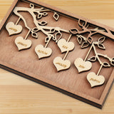 Family Names Tree Sign Frame Wooden DIY Handicrafts Desktop Ornaments