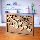 Family Names Tree Sign Frame Wooden DIY Handicrafts Desktop Ornaments