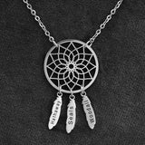 Family Names Pendant Necklace Dream Catcher Stainless Steel Jewelry